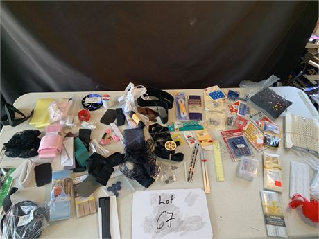 Sewing Craft Lot Elastic Needles Thread Fasteners Pins Tape Measures Rulers