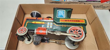 Vintage Tin Train Engine Toy. NOT TESTED