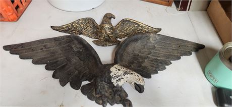 2 wall mounted eagles