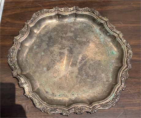 Vintage Silver-Plated Tea Tray Or Serving Platter