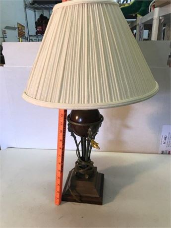 Robert Abbey Black Metal Figurine Wood Ball Lamp