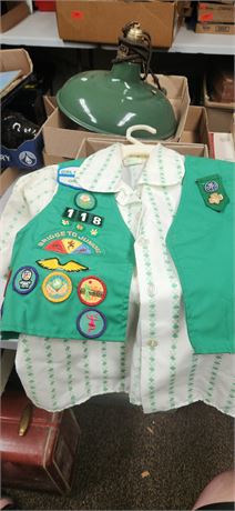Vintage Girl Scout Uniform & Badges