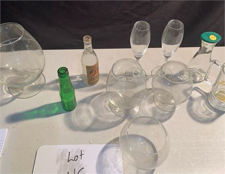 Brandy Snifter Champagne Glass Bottles Lot