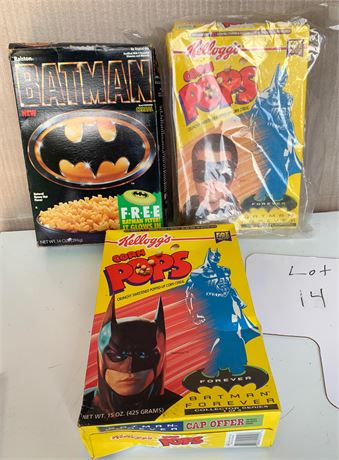Set Of 3 Batman and Robin Collectible Cereal Boxes From 1990s