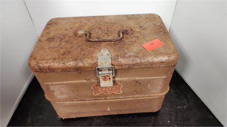 Antique Little Brown Chest Cooler