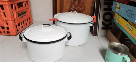 2 enameled pots