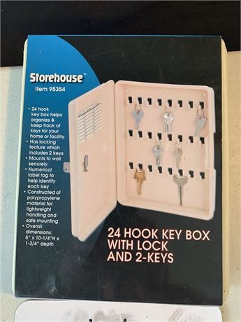 Storehouse Mountable 24 Hook Key Box Lock And 2 Keys Locking Feature