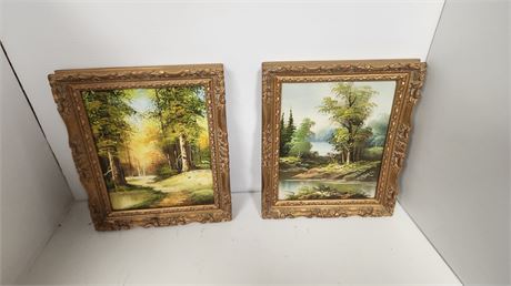 2 pictures with ornate frames