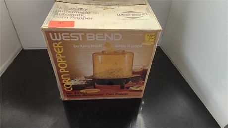 West Bend Popcorn Maker. Crack In Lid. NOT TESTED