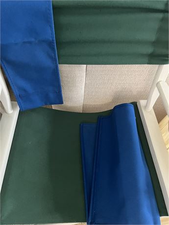 Wood and Canvas Folding Director's Chair (Blue and Green)