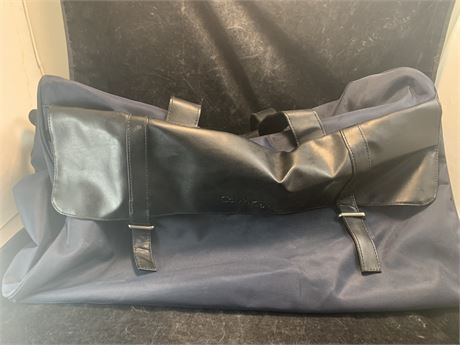 Vintage Calvin Klein Black Zip-Up Duffle Carry-On Bag Handles Adjustable Strap