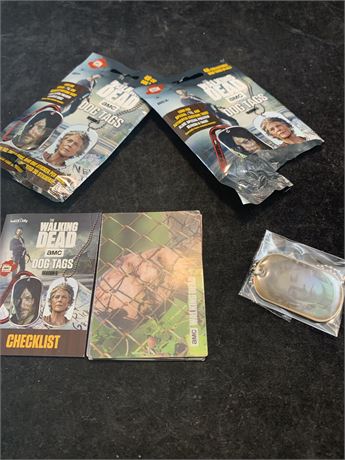 Walking Dead TV Show Dog Tags Collector Cards Memorabilia Lot