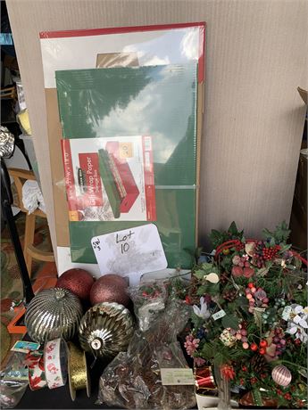 Christmas Craft Lot Floral Berries Ornaments Ribbon