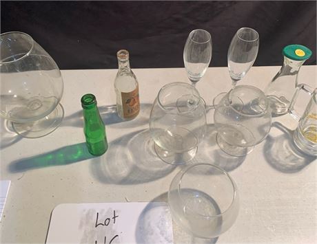 Brandy Snifter Champagne Glass Bottles Lot