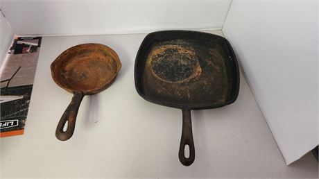 2 Cast Iron Skillets.1 Marked Wagner