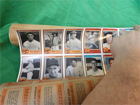 Un-cut sheet of Mail Away Baseball cards from Nestle