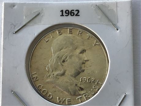 1962 Ben Franklin 1/2 Dollar Coin