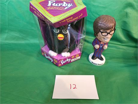 Furby in box (box beat up) and Austin Powers Bobble Head