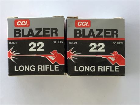 2 Boxes of 22 Caliber Ammo 100 Rounds