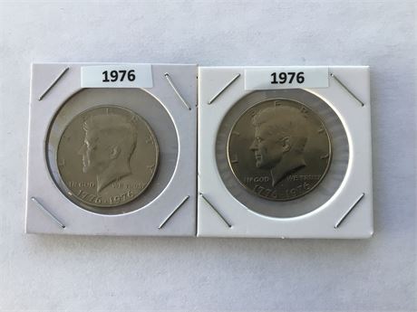 2- 1976 Bicentennial 1/2 Dollar Coins