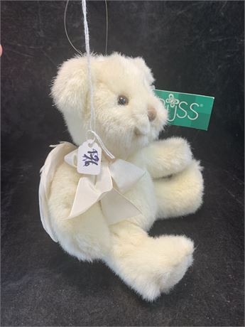 Russ White Plush Stuffed Bear With Angel Wings Collectible Toy Athena New