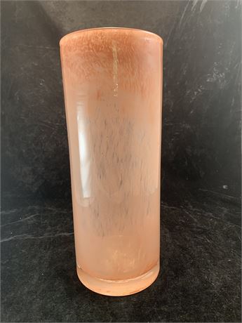 Tall Coral Pink Colored Glass Cylinder Vase By Threshold