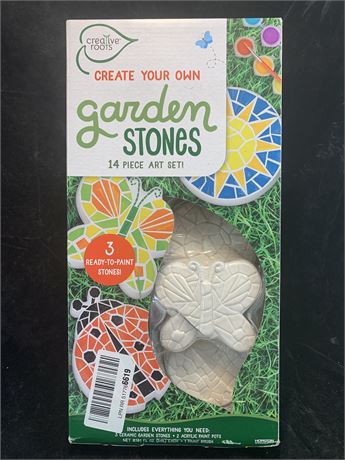 Create Your Own Garden Stones 14 Piece Art Craft Kit NEW IN BOX