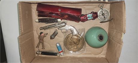 Vintage Compass & Knives & Toys