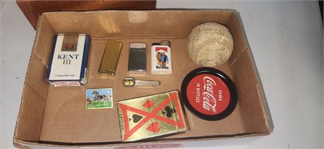 Zippo Lighter & Marlboro Lighter & Fake Cigarettes& Miscellaneous & Wood Box