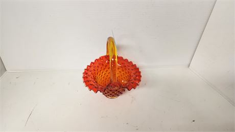 Fenton Hobnail Basket. Broken But Could Be Repaired