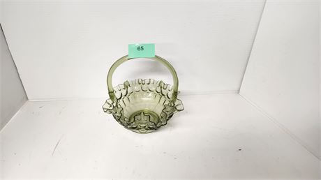 Unmarked Green Glass Basket