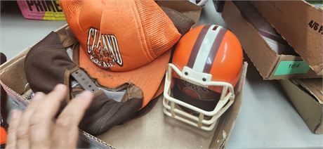 Cleveland Browns Vintage Corduroy Hat & Vintage Baseball Hats & Gloves & Misc.