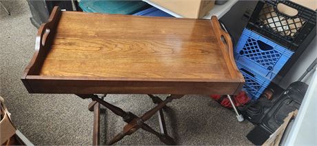 Wood Serving Tray With Wood Stand