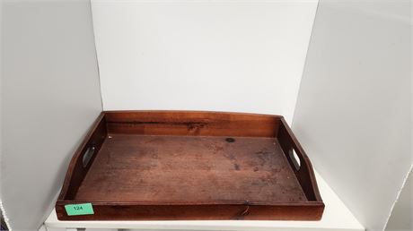 Wood Large Serving/Display Tray. Cracked & Needs Repaired