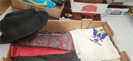 Lot of Ties and a hat