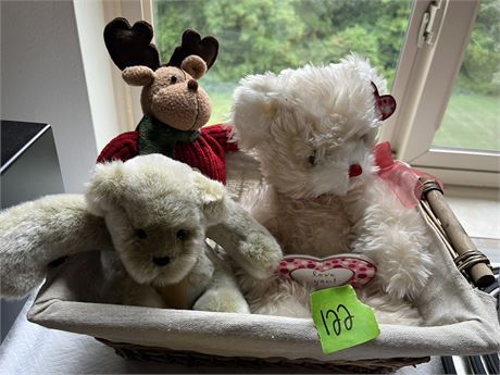 Stuffed Animals and Basket
