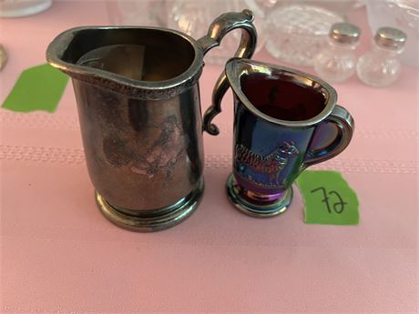 Vintage Amythyst Iridescent Glass Sheep Pitcher, Collectibles