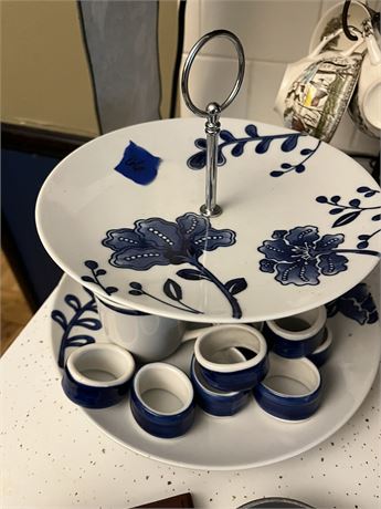 Serving Dish and Napkin Rings