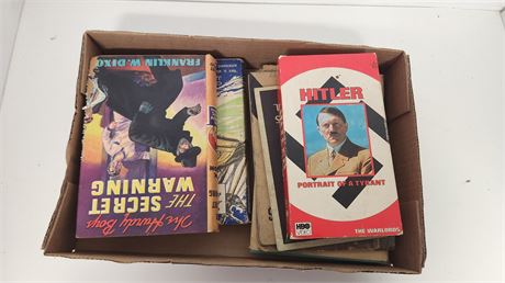 Vintage Books & Hitler VHS Tape & Miscellaneous Items