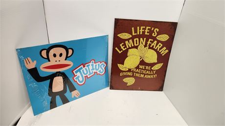 2 Metal Signs