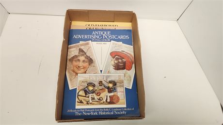 3 Books Of Vintage Uncut Post Cards