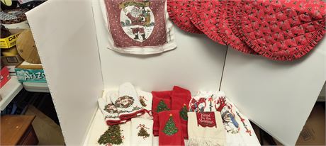 Placemats, pot holders, towels