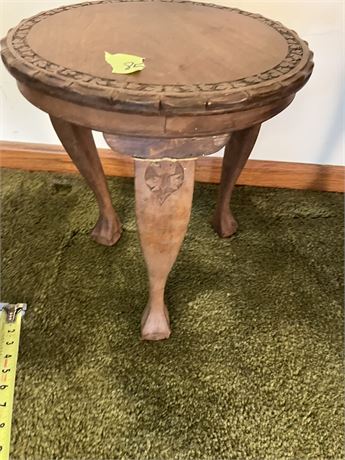 Antique wood Table, Small Round