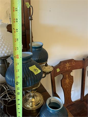 Vintage Brass Light Fixture with Covers