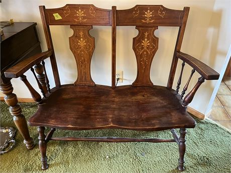 Beautiful Antique Wood Bench