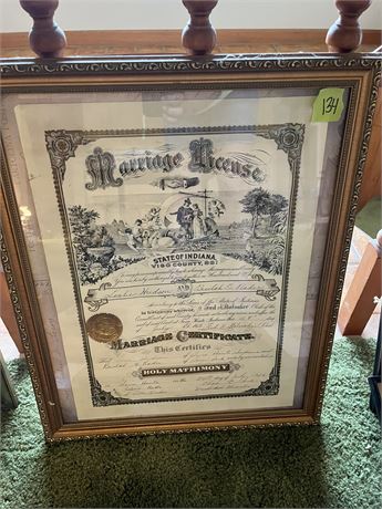 Framed Marriage Certificate