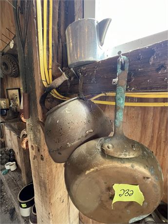 Rustic Antique Pan and Tea Kettle