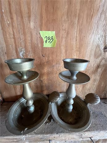 Antique Metal Candle Holders