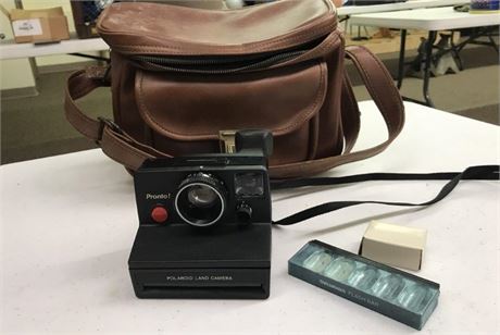 Poloroid Land Camera with Bag & Misc.