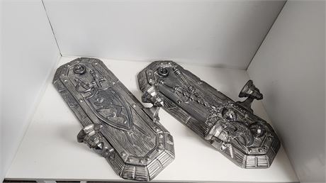 2 Unique Plaster Wall Hanging Candle Holders